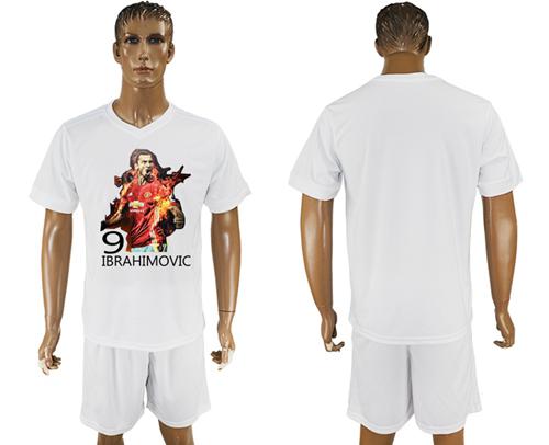 Manchester United Blank White Soccer Club T-Shirt_1 - Click Image to Close